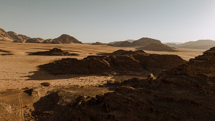 Aerial view of at in the desert