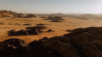 Obraz premium Aerial view of at in the desert