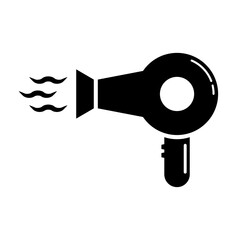 Modern hair dryer silhouette icon. Blowing. Vector.