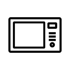 Electronic microwave icon. Kitchen appliance. Vector.