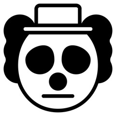 clown icon with solid line style. Suitable for website design, logo, app and UI.