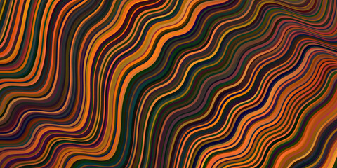 Dark Green, Yellow vector pattern with bent lines.