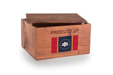 Wooden box with the flag of Mississippi