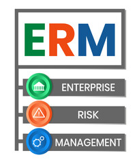 Fototapeta premium ERM - Enterprise Risk Management. business concept. Vector infographic illustration for presentations, sites, reports, banners