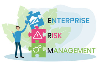 ERM - Enterprise Risk Management. business concept. Vector infographic illustration for presentations, sites, reports, banners