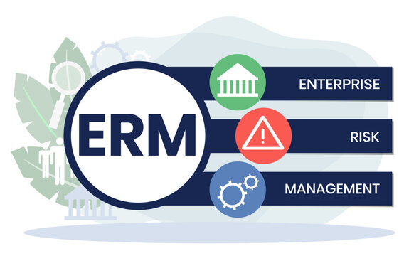 ERM - Enterprise Risk Management. business concept. Vector infographic illustration for presentations, sites, reports, banners