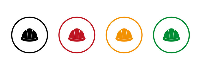 Helmet. Construction protective helmet. Vector image.