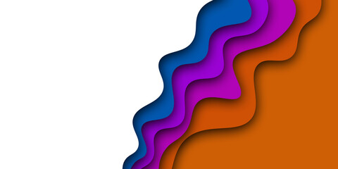 Colorful 3D abstract background paper cut shapes design layout for business presentations