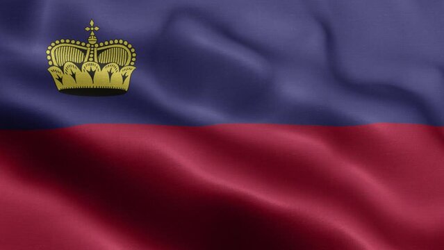 Flag Of Liechtenstein - Liechtenstein Flag High Detail - National flag Liechtenstein wave Pattern loopable Elements - Fabric texture and endless loop - Seamless loop - Highly Detailed Flag - The flag