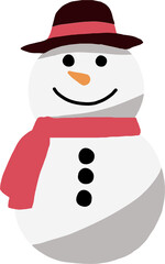 doodle freehand sketch drawing of a snowman. christmas festival concept.