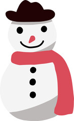 doodle freehand sketch drawing of a snowman. christmas festival concept.