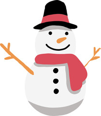 doodle freehand sketch drawing of a snowman. christmas festival concept.