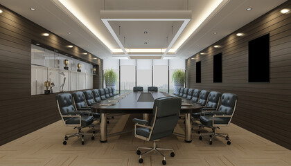 3d render. Modern office interior.