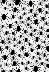 Black spiders running after each other