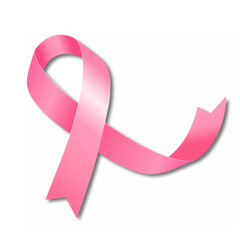 Pink ribbon. Symbol of the fight against breast cancer. Vector illustration.