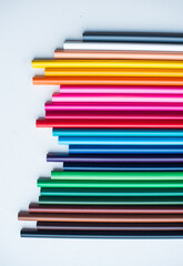 Fototapeta premium color pencils on white background