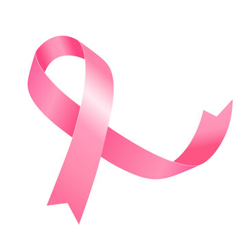 Pink ribbon. Symbol of the fight against breast cancer. Png illustration.