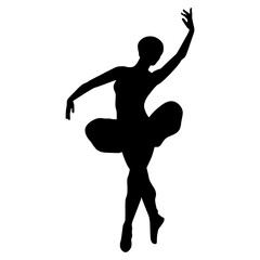 Silueta aislada de joven bailarina de ballet clásico