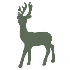 Green deer decoration for Christmas and new year design. Vector Illustration.