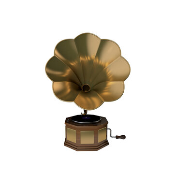 Gramophone. 3D rendering illustration.