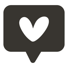 Doodle heart speech bubble icon