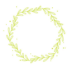 Fototapeta na wymiar Hand drawn laurel wreath frame illustration