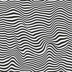 Black wave seamless pattern.