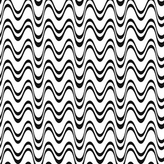 Monochrome black curved line geometric pattern