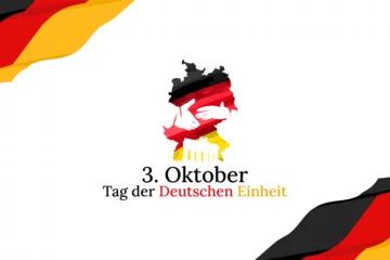 Foto op Canvas Translation: October 3, German Unity Day, vector illustration.  Suitable for greeting card, poster and banner. © Yuniar20