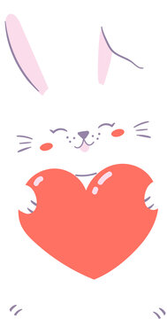 Cute bunny with heart
