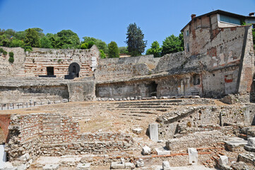 Brescia, le rovine della citt&agrave; Romana, il teatro	