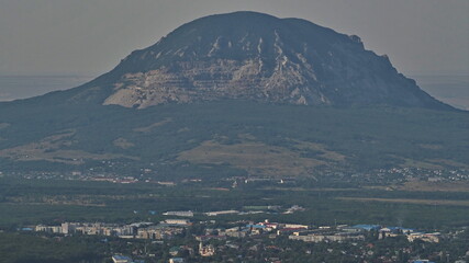 View of Mount Zmeyka and the surrounding landscape from Mount Mashuk. Pyatigorsk, North Caucasus, Russia.
