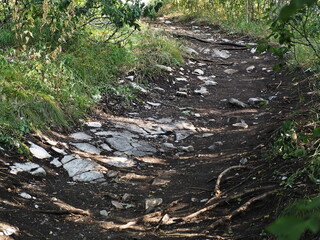 Rocky mountain path on Mount Mashuk. Pyatigorsk, North Caucasus, Russia.