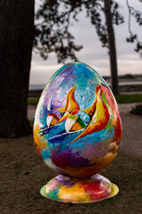 Colorful egg with paintng