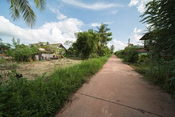 Fototapeta na wymiar typical small village in isaan thailand, in udon thani province.