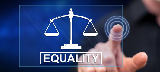 Man touching an equality concept