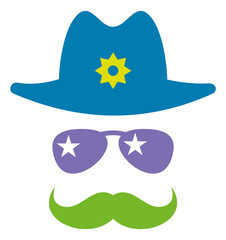 Party props for funny photo. Sheriff costume mask