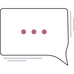 Square speech bubble. Isolated illustration on transparent background