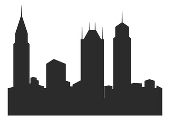 Obraz premium Big city symbol. High skyscrapers black silhouettes
