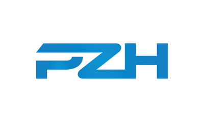 PZH monogram linked letters, creative typography logo icon