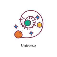 Universe Vector Filled outline Icon Design illustration. Space Symbol on White background EPS 10 File