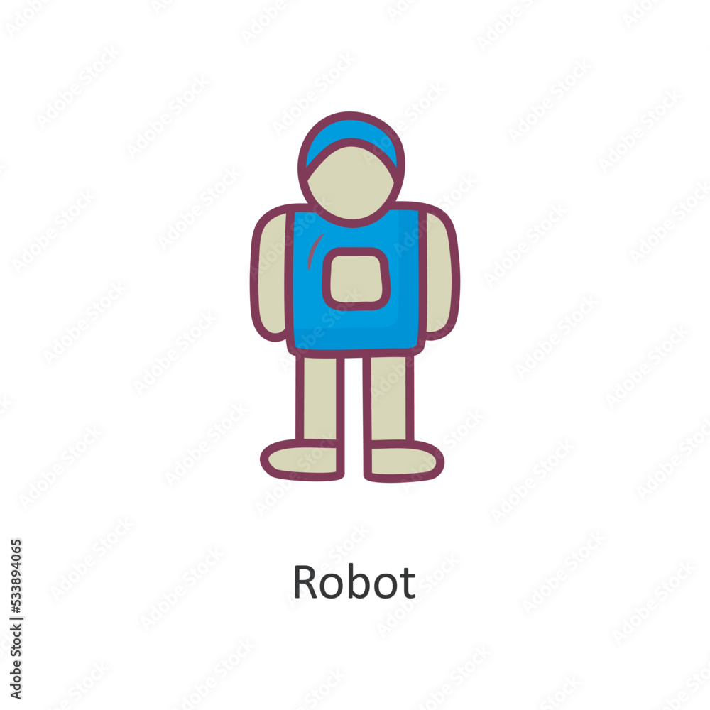 Aufkleber robot vector filled outline icon design illustration. space symbol on white background eps 10 file