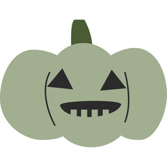 Hand drawn pumpkin with cut out face. Halloween time. Isolated illustration on transparent background
