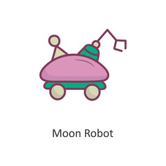 Moon Robot Vector Filled outline Icon Design illustration. Space Symbol on White background EPS 10 File