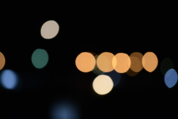 Abstract background. blur bokeh. Blurry multicolor light from the lamp in the distance