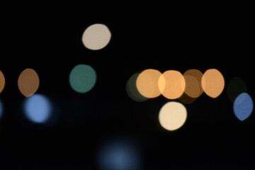 Abstract background. blur bokeh. Blurry multicolor light from the lamp in the distance