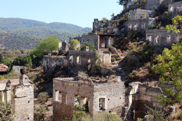 Abandoned village in Turkey. Fethiye Kayakoy