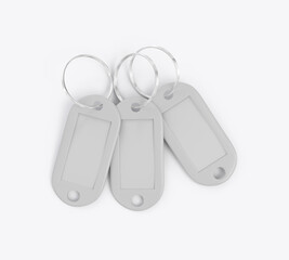 Plastic Key Tag Mockup. 3D render