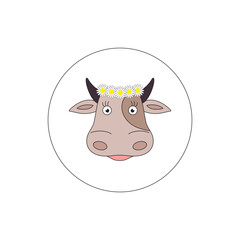 Cow icon. White background. Vector illustration