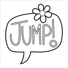 Speech bubbles with the word jump, vector clipart
